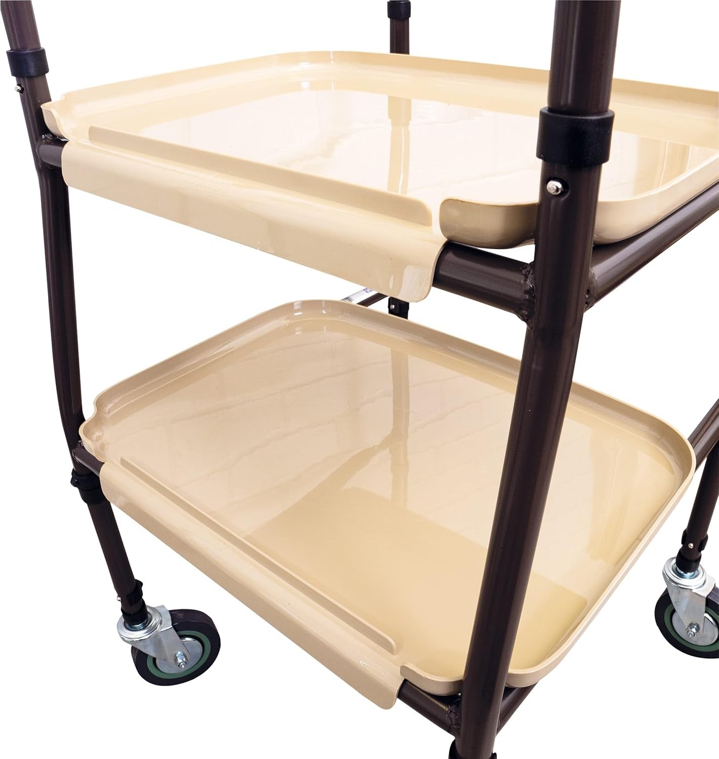 Height Adjustable Mobility Trolley with Wheels Walking Aid Removable Trays