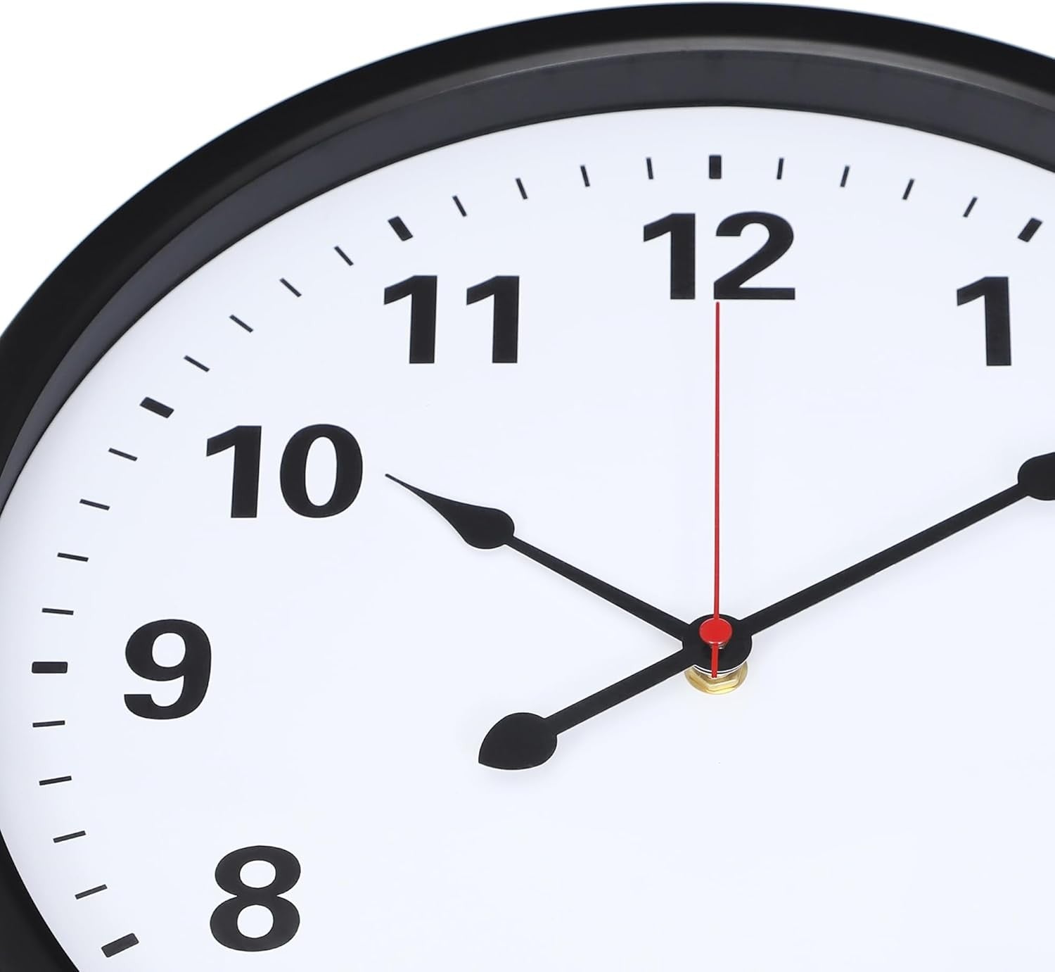 Large Silent Wall Clock 35cm Modern Black Metal Non-Ticking Quartz Home Decor