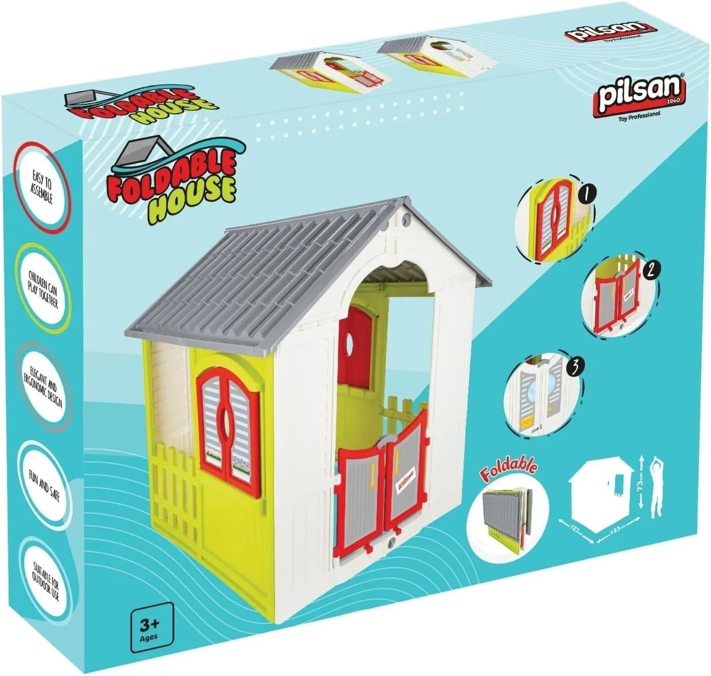 Foldable Kids Playhouse Indoor Outdoor Plastic Garden House