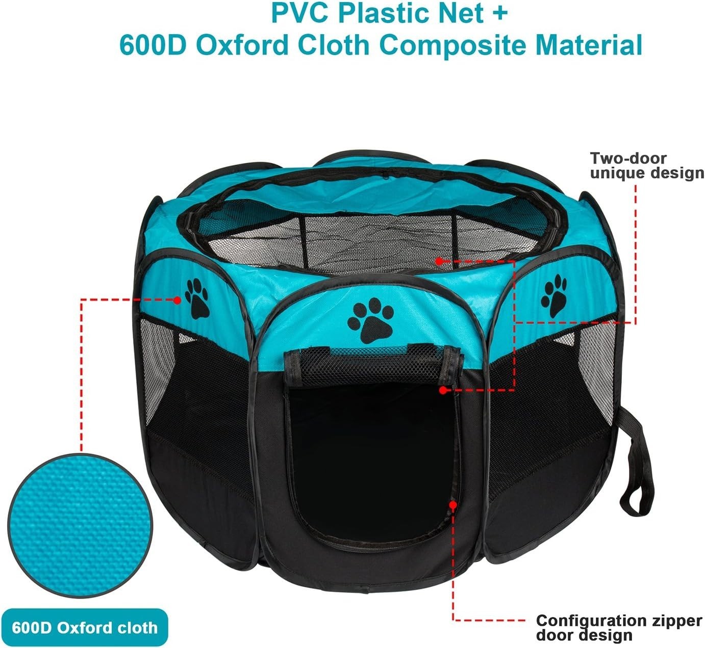 L Foldable Pet Playpen Portable Puppy Dog Cat Rabbit Tent Indoor Outdoor Cage