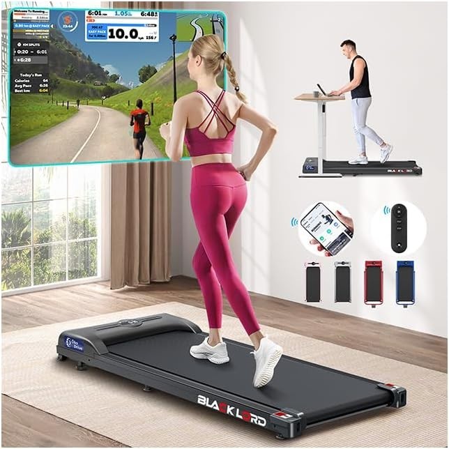 Under Desk Treadmill 2.2HP Foldable Running Machine LED Display Bluetooth