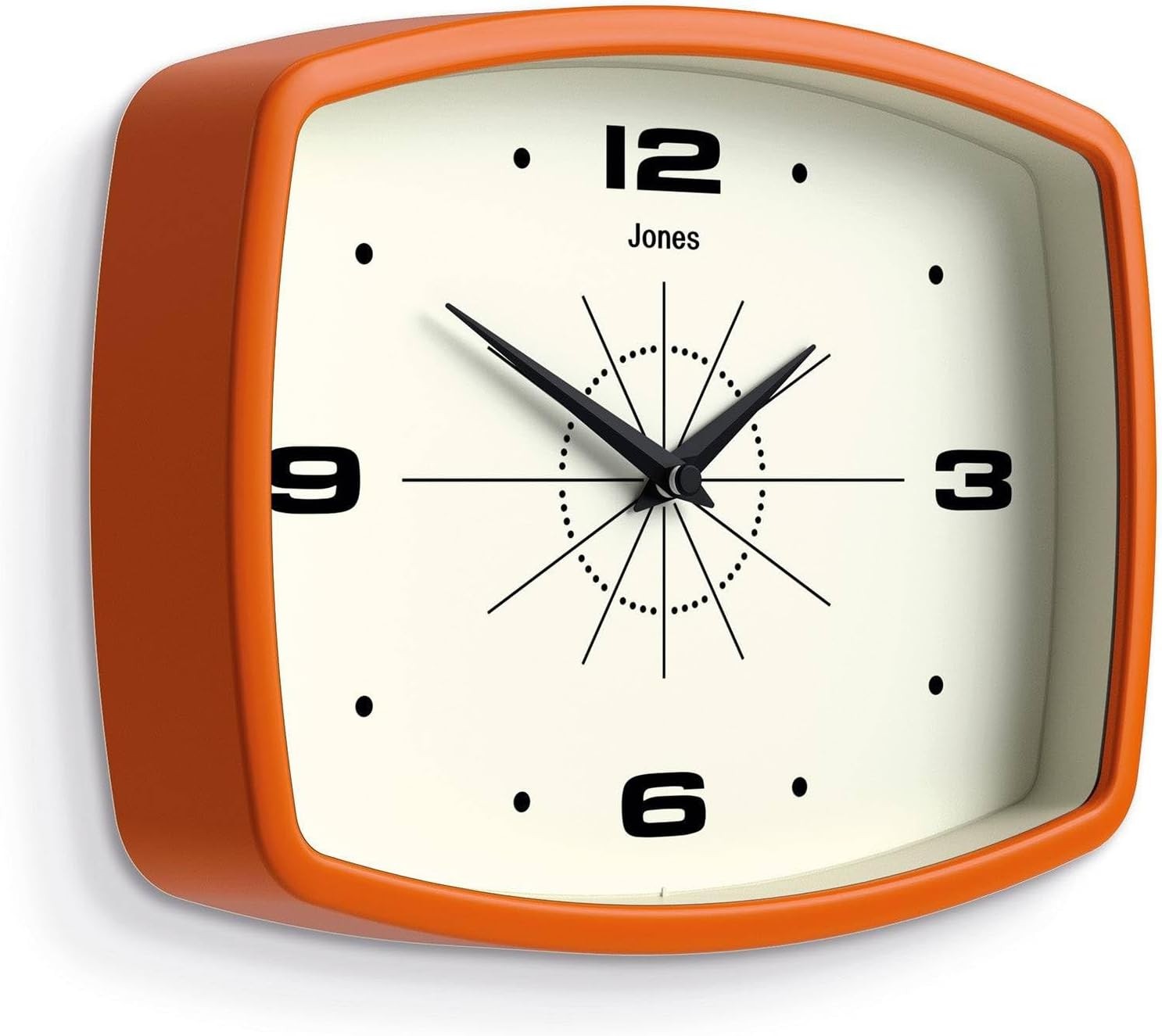 Retro 25cm Wall Clock Rectangular Silent Modern Home Kitchen Office Decor