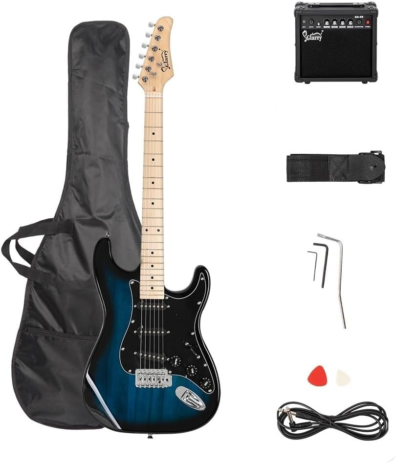 Full Size Electric Guitar Starter Kit with 20W Amp Blue