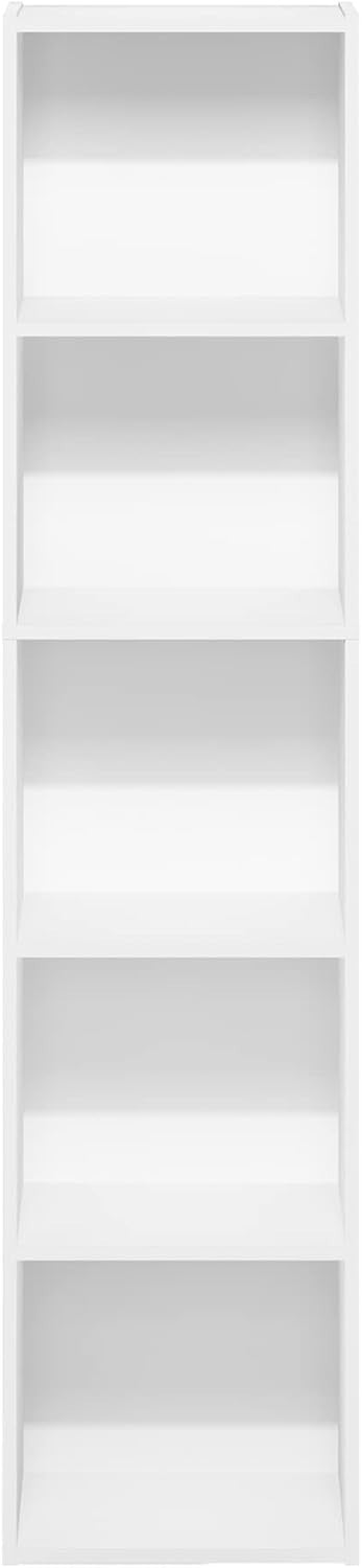 5 Cube Bookcase Storage Open Shelf Compact Design Organizer Bookshelf White