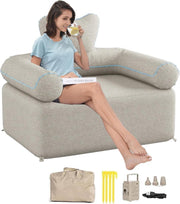 Inflatable LED Sofa Bed Indoor Outdoor Camping Chair Travel Couch