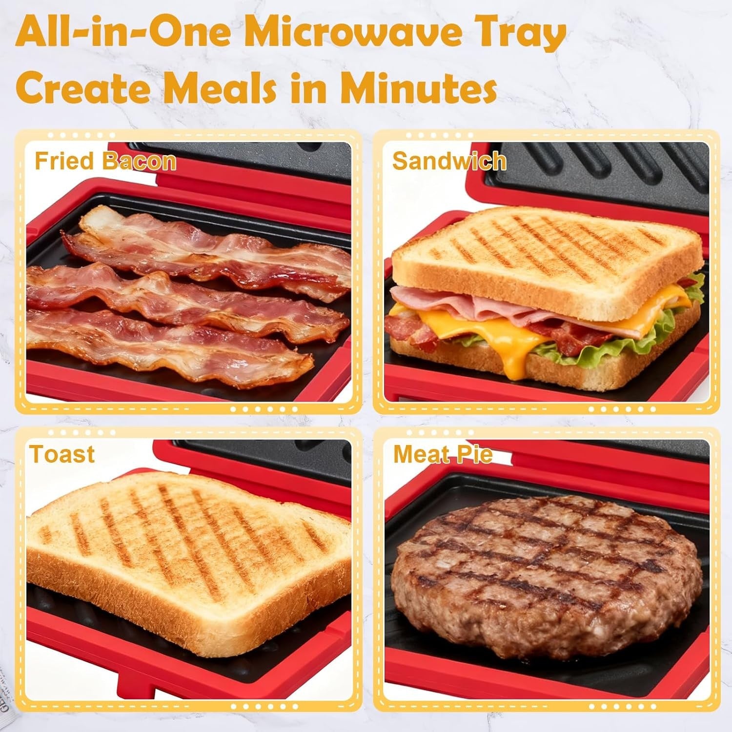Microwave Toastie Sandwich Maker Panini Breakfast Quick Cooking Red
