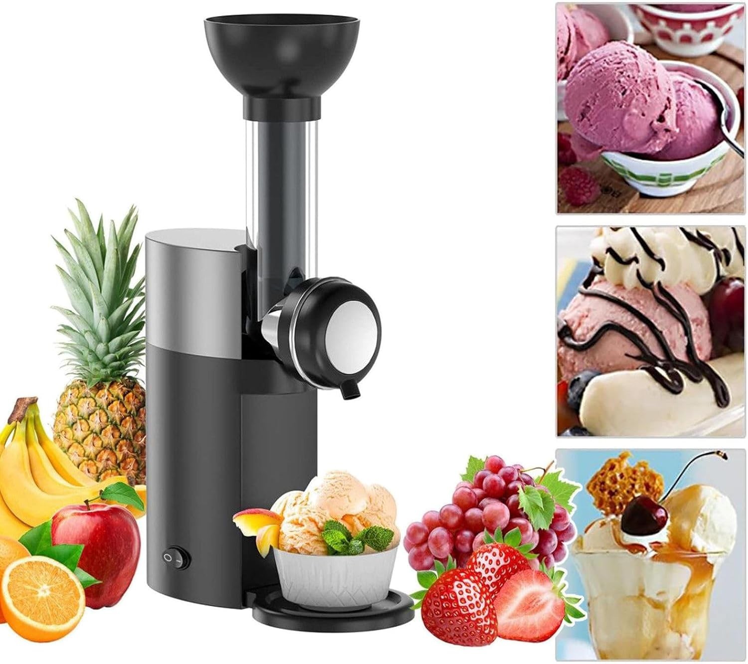 Kids Ice Cream Maker Soft Serve Machine DIY Slush Milkshake Fruit Dessert