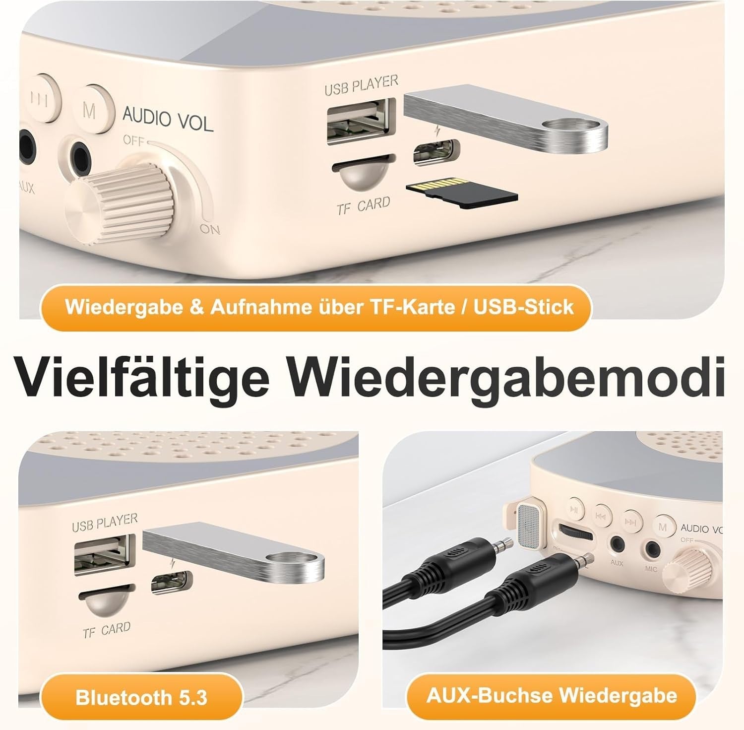 A10 Wireless Voice Amplifier with Lavalier Mic Portable 15W Speaker