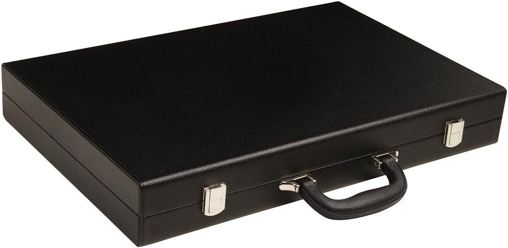 19” Premium Backgammon Set Large Faux Leather Case Travel Board Game