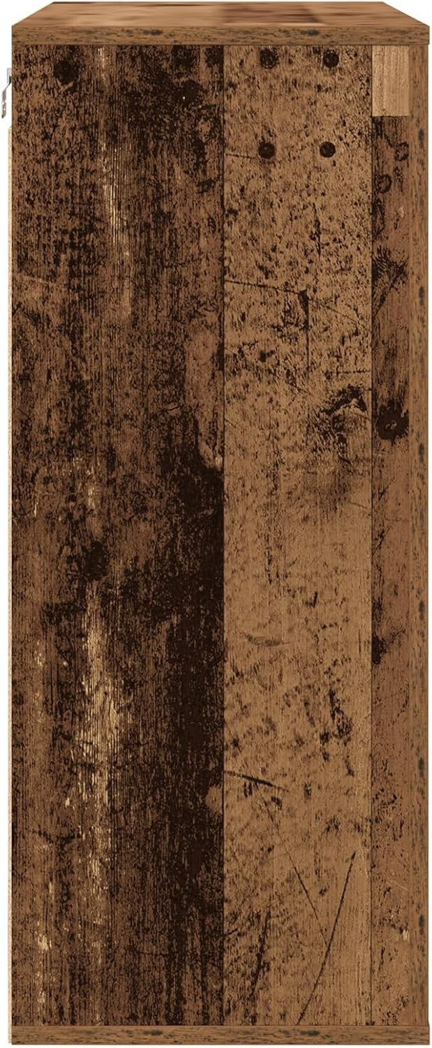 Rustic Reclaimed Wood Cabinet 2-Door Storage Unit for Bedroom & Living Room