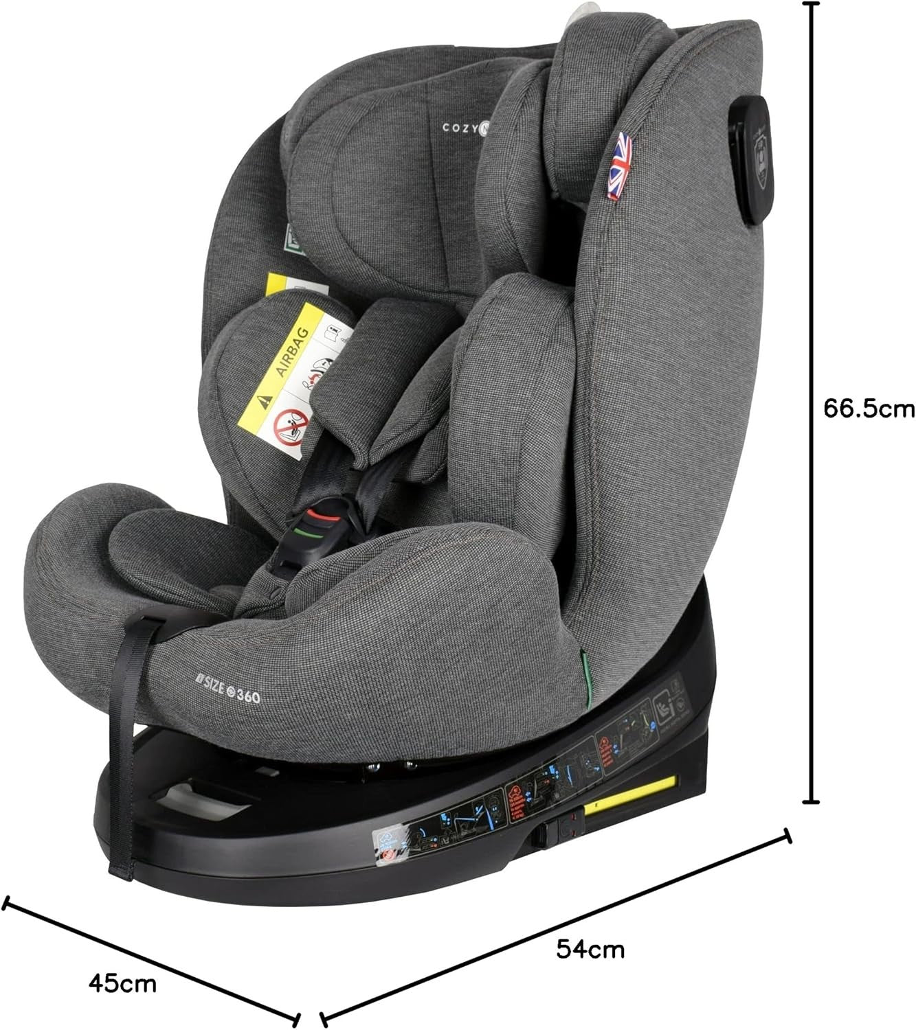 360° Spin i-Size Car Seat ISOFIX Birth–12 Years 40–150cm Impact