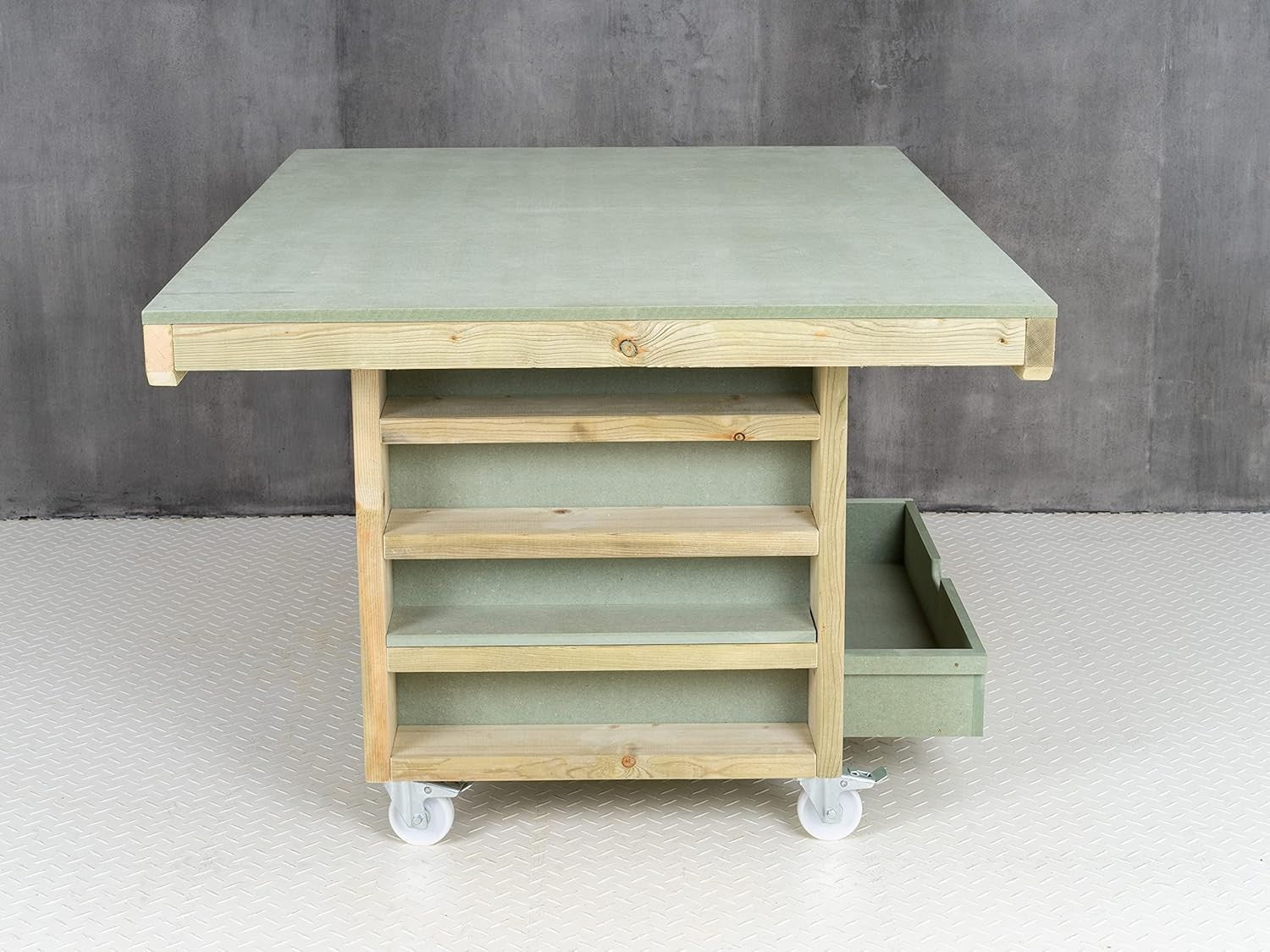 Heavy-Duty Art & Craft Workbench with Drawer & Storage – 18mm Moisture-Resistant