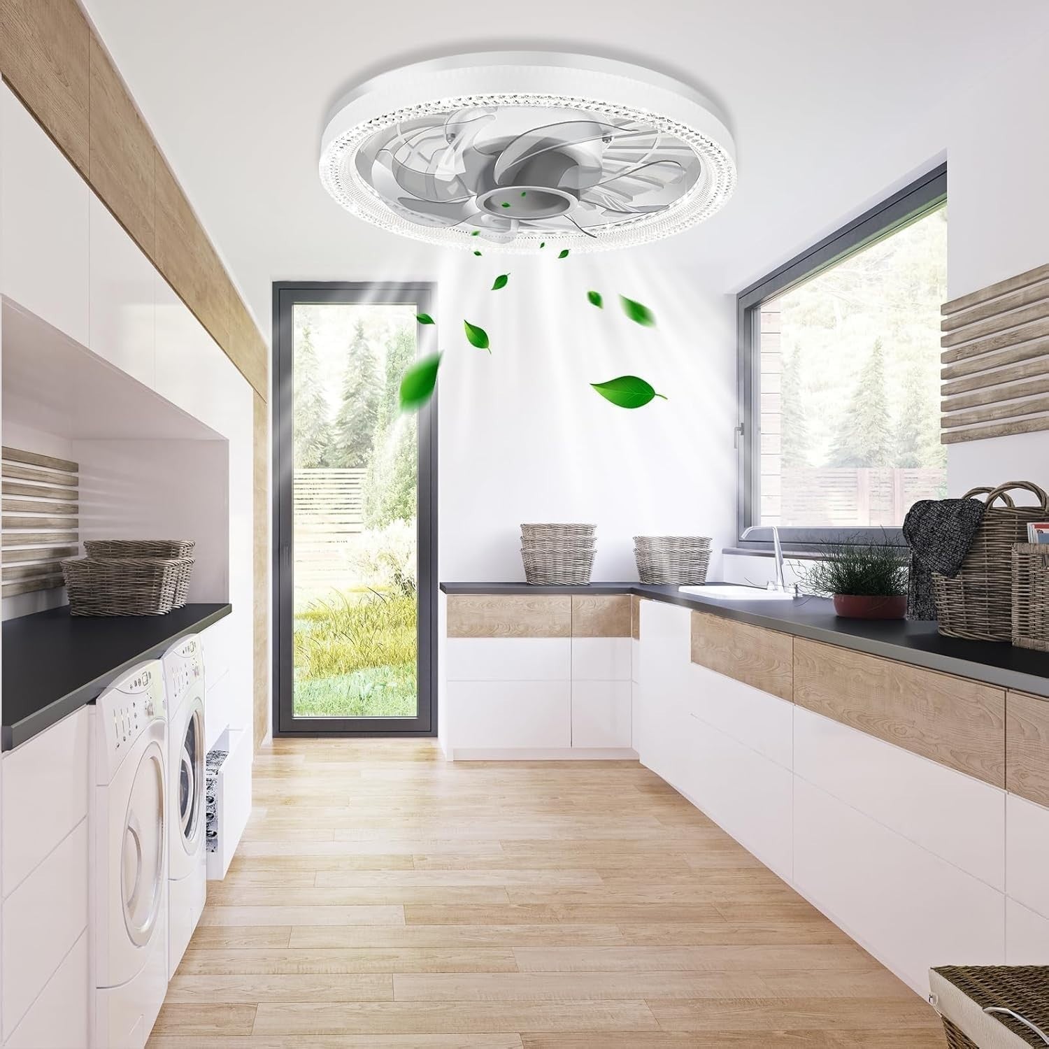 HZSANUE 50W Ceiling Fan with Lights Remote 3 Speeds Dimmable LED