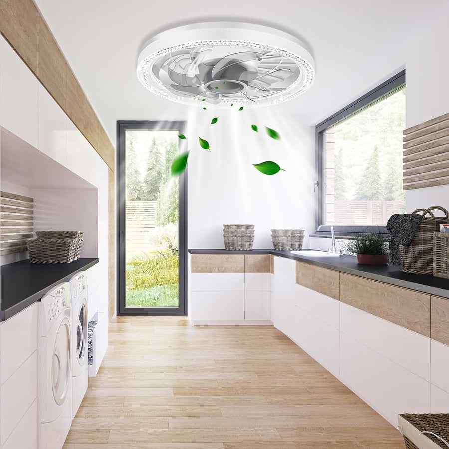 HZSANUE 50W Ceiling Fan with Lights Remote 3 Speeds Dimmable LED