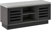 6-Compartment Grey Shoe Bench with Cushion & Adjustable Shelves for Home