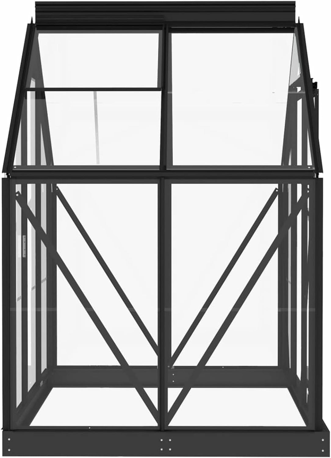 Luxury Walk-In Glass Greenhouse Anthracite Aluminium Frame 155x103x191cm