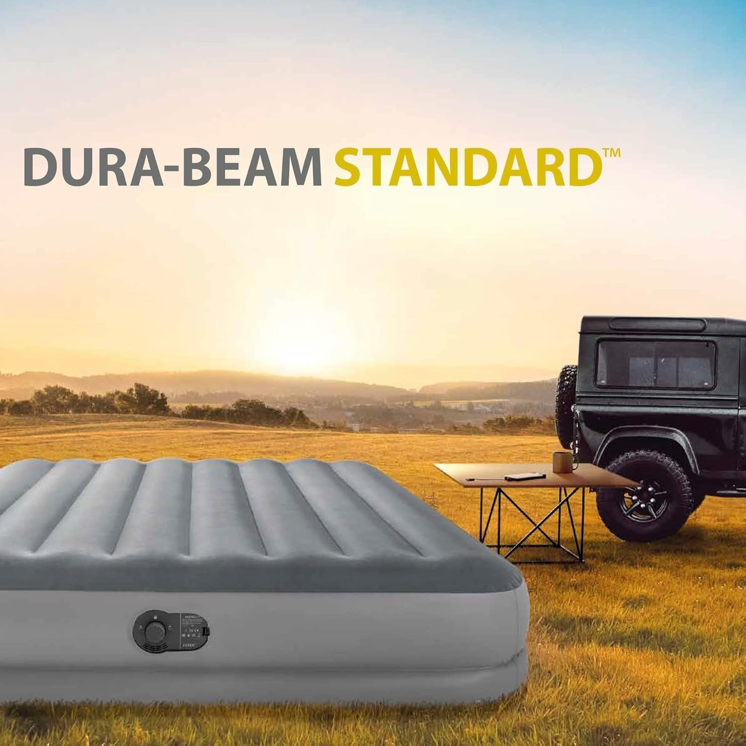 Queen Air Mattress with USB Pump | 12” Portable Inflatable Bed, Durable PVC