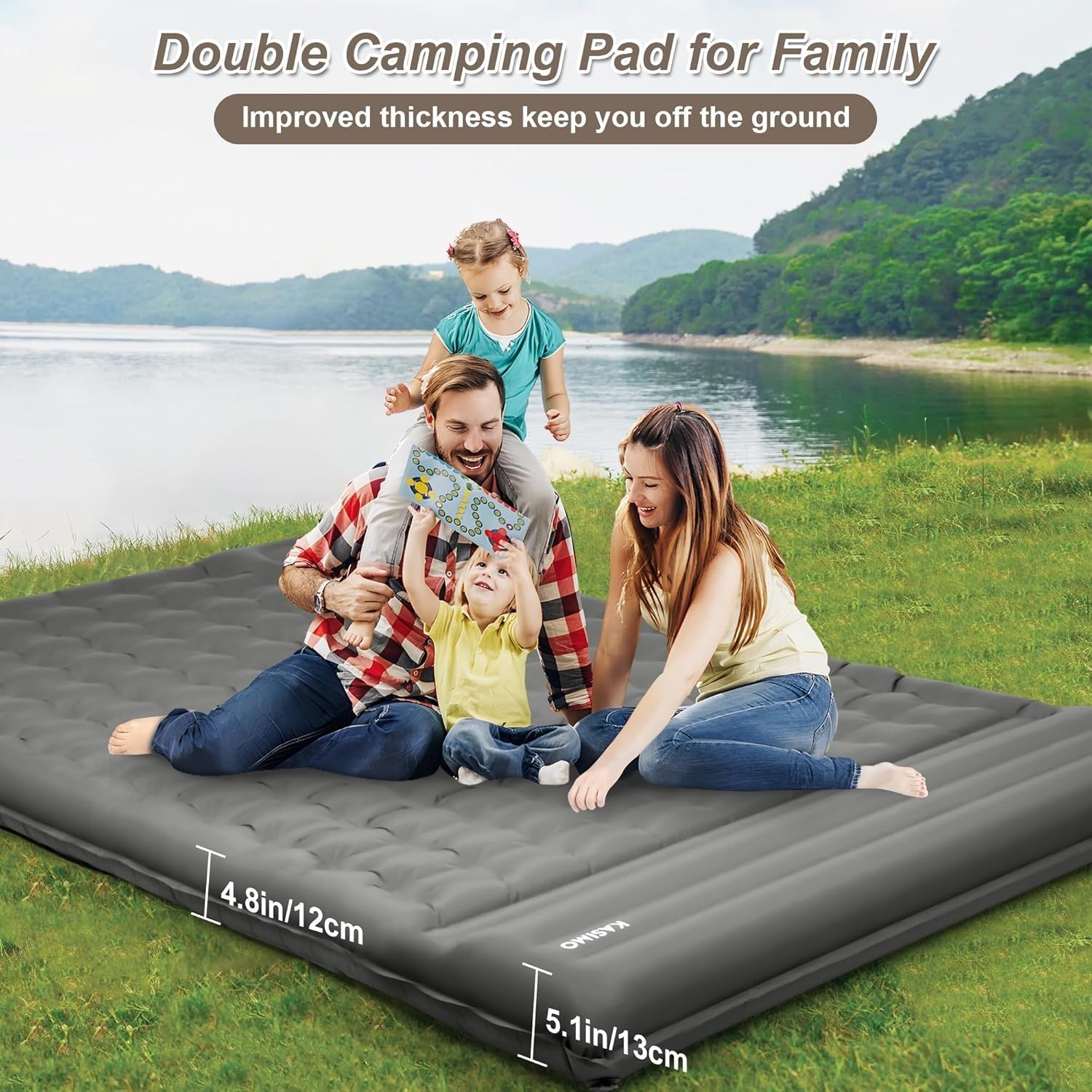 Ultralight Inflatable Camping Sleeping Pad with Built-In Pump & Pillow Double Be