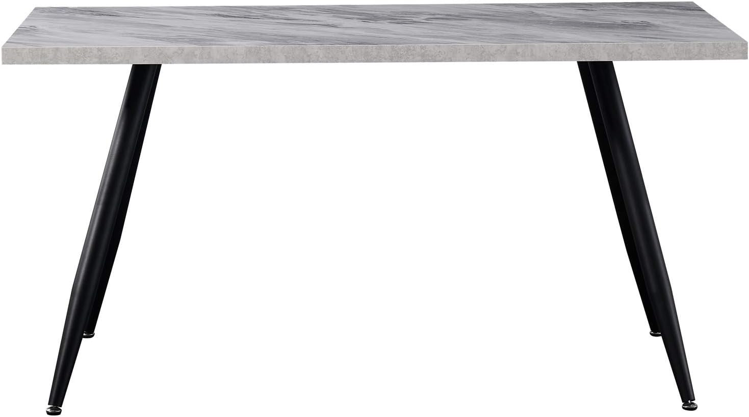 Modern White Marble Dining Table 150cm Black Metal Legs – Kitchen & Home Use