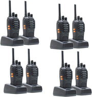 8 Pack PMR Walkie Talkies Long Range Two Way Radios w/ Chargers Headsets