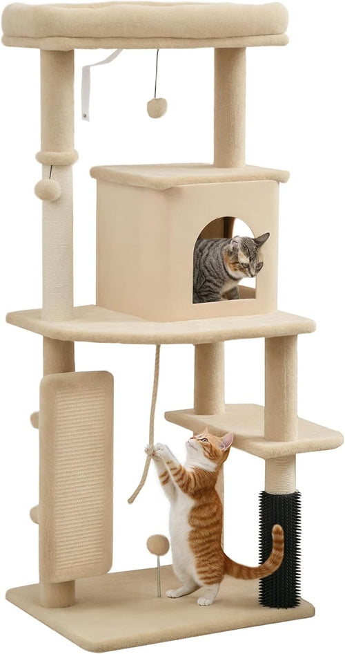 Cat Tree Tower 132cm Multi Level Scratching Post Condo Bed Indoor Climber