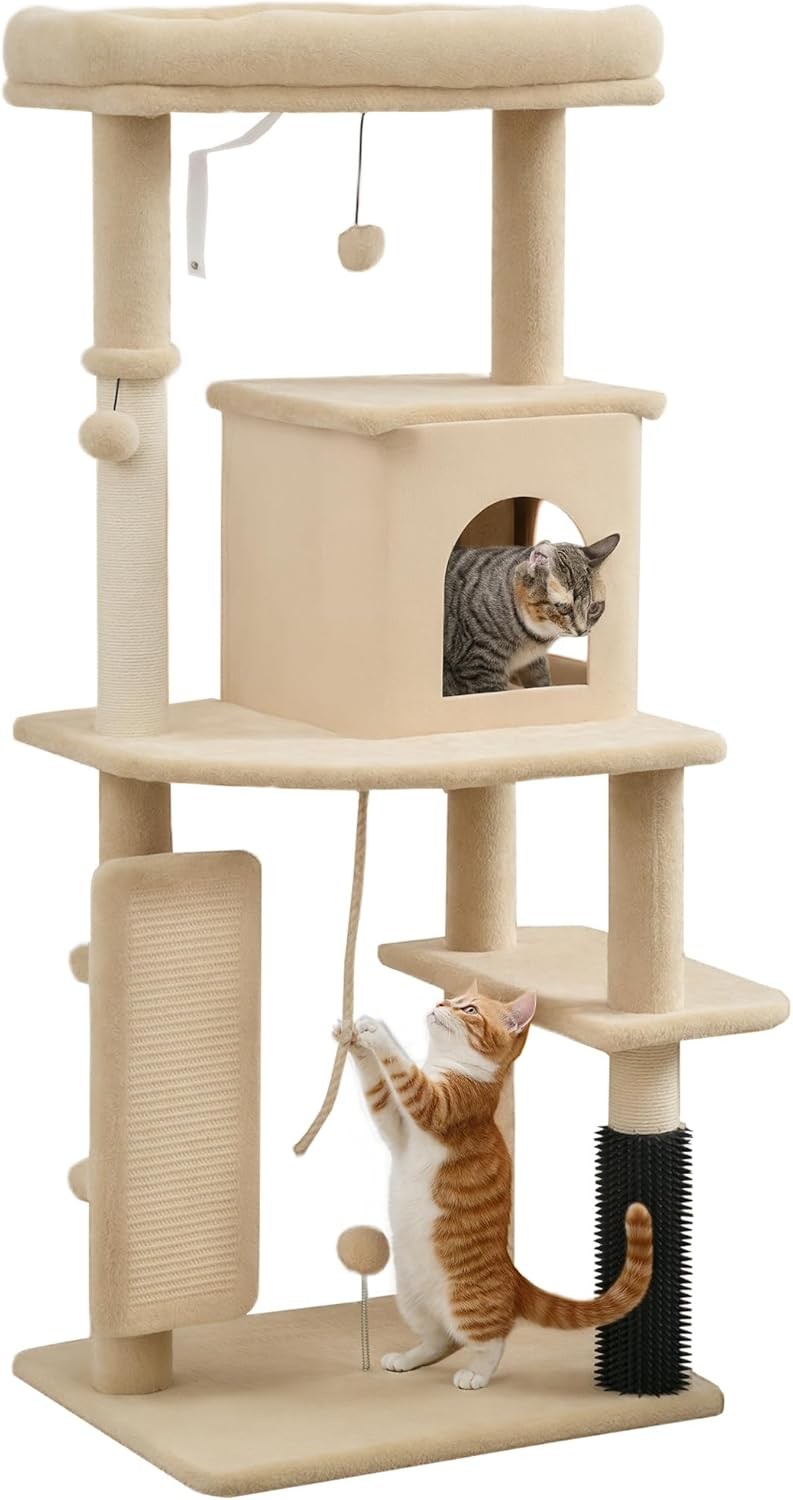 Cat Tree Tower 132cm Multi Level Scratching Post Condo Bed Indoor Climber
