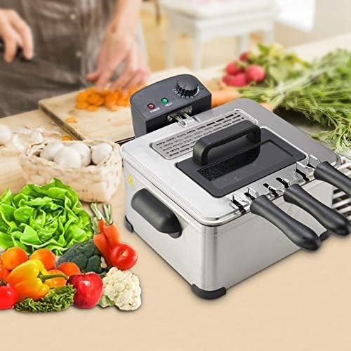 2000W 5L Stainless Steel Deep Fat Fryer Chip Pan View Window Cool Zone