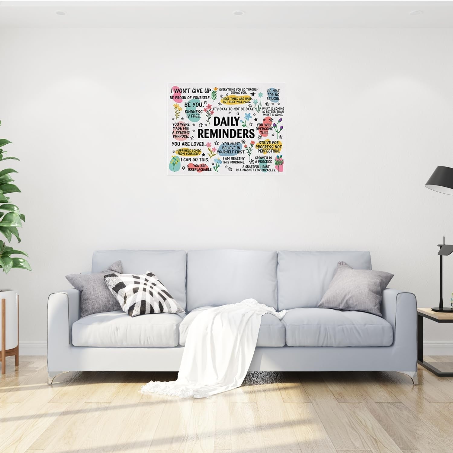 20×25 cm Positive Affirmation Framed Canvas Wall Art Motivational Quote Print