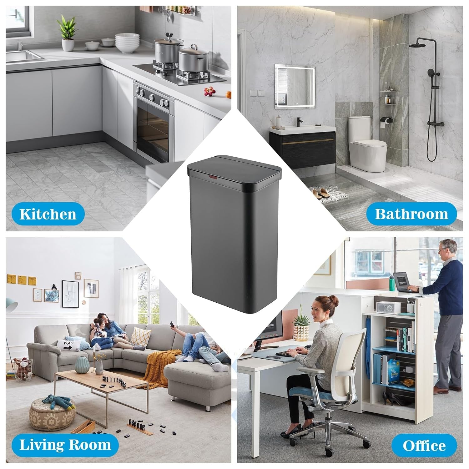50L Automatic Sensor Kitchen Bin Touchless Electric Trash Can