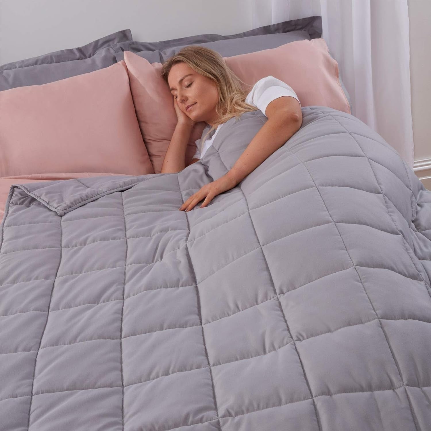 Weighted Blanket Adults Silver Grey 4kg 125x150cm Calming Sleep Aid