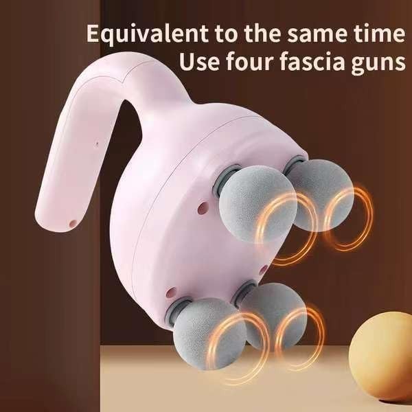 Deep Tissue Massage Gun Quad Head Muscle Relief Portable Percussion Massager