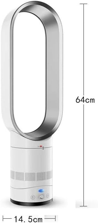23.6in Bladeless Tower Fan with Air Purifier 8-Speed Quiet 9H Timer Remote Blue