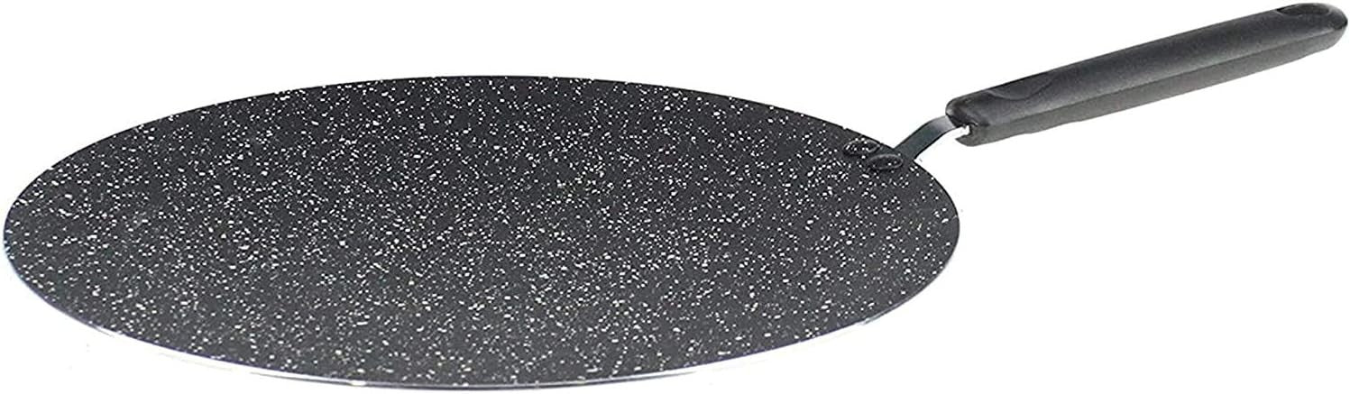 30cm Non Stick Flat Tawa Marble Coated Roti Dosa Crepe Pancake Pan Easy Clean
