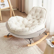 Velvet Rocking Chair for Adults, High Back, Comfy Lounge Accent Seat