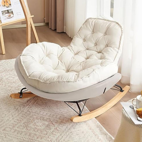 Velvet Rocking Chair for Adults, High Back, Comfy Lounge Accent Seat