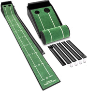 Golf Putting Mat 9ft Automatic Ball Return Indoor Practice Green Set