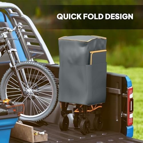 Collapsible Double-Decker Wagon Trolley 350L Heavy Duty Foldable Cart