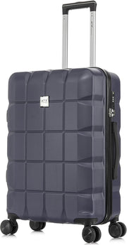 Medium Check In Suitcase 24 Inch ABS Hard Shell Dual Spinner TSA 65L