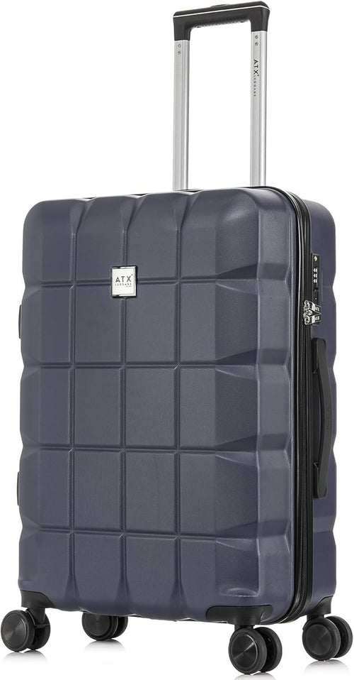 Medium Check In Suitcase 24 Inch ABS Hard Shell Dual Spinner TSA 65L