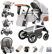 Baby Pushchair Travel System 3 in 1 Adjustable Handle Stroller 0–4Y