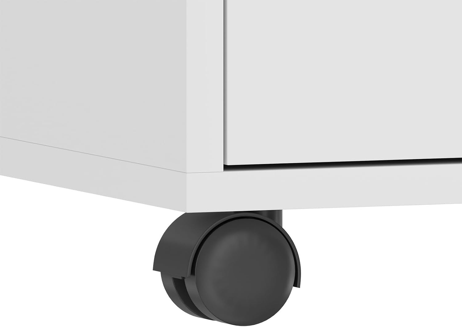 White Rolling Desk Pedestal 3 Drawer Under Desk Printer Storage