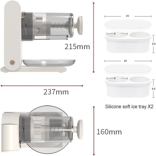 Electric Ice Shaver Snow Cone Maker USB Rechargeable Stainless Blades
