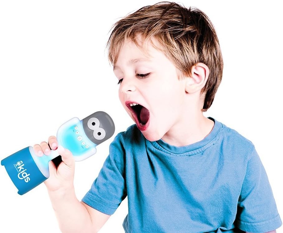 Blue Kids Bluetooth Karaoke Microphone with Speaker Portable