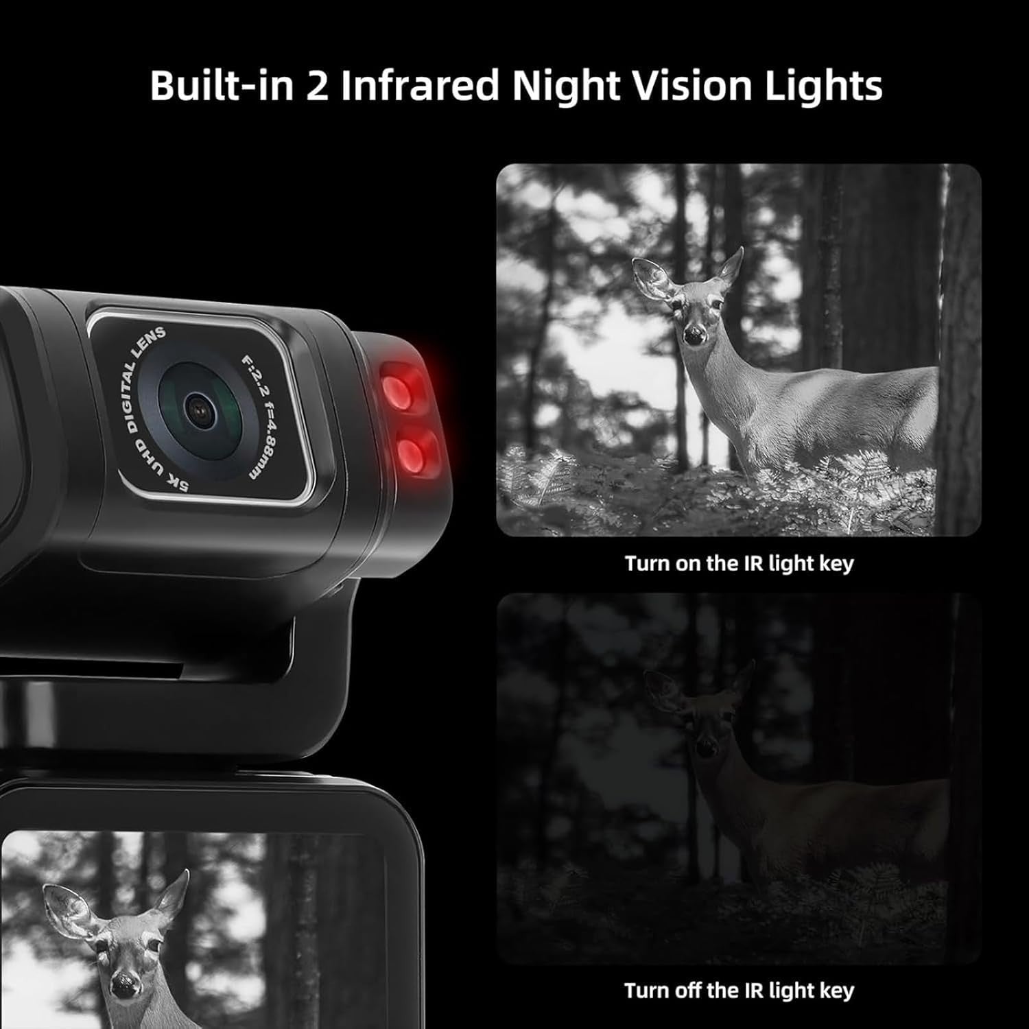 5K Vlogging Camcorder Touchscreen Night Vision WiFi Camera