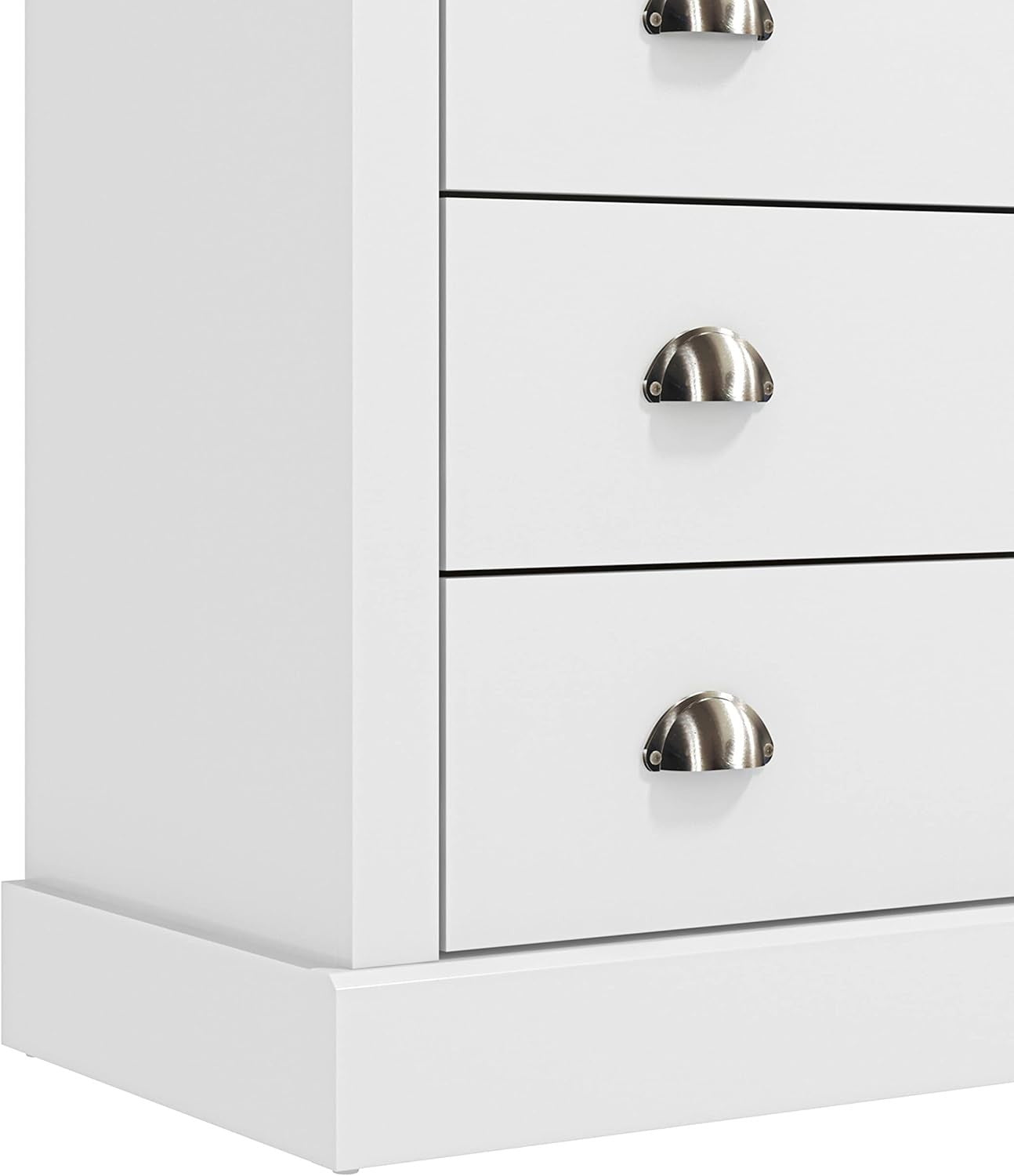 White 4 Drawer Chest – Modern Storage Cabinet for Bedroom & Entryway Use