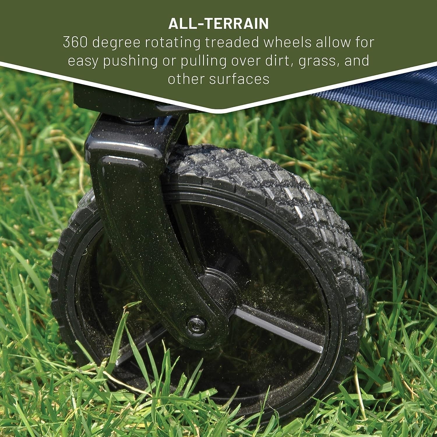 Blue Tailgate Folding Wagon Heavy Duty All-Terrain Camping Trolley