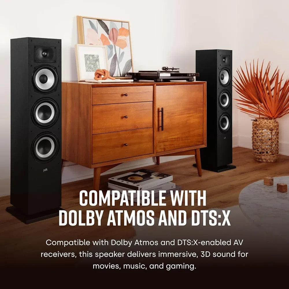 Hi-Res Floorstanding Tower Speaker Dolby Atmos Deep Bass 200W