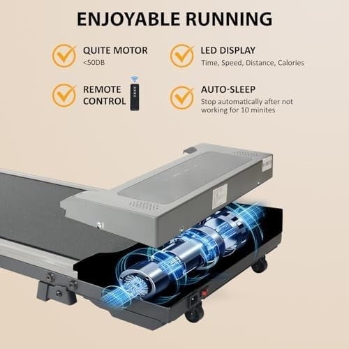 Foldable Under Desk Treadmill with Incline, App Control & Bluetooth