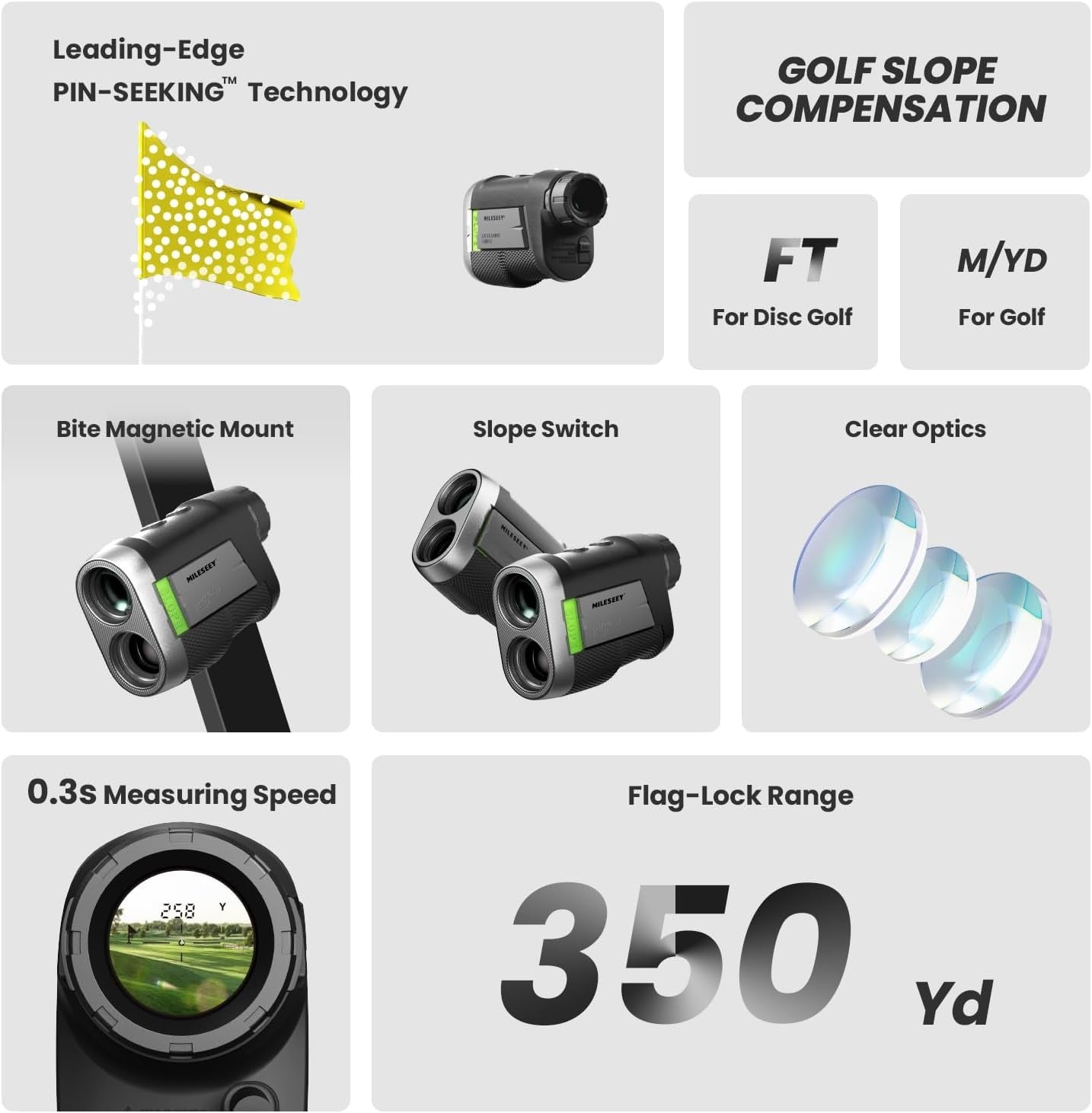 Golf Range Finder 1100 Yards Slope Switch Flag Lock Vibration Magnetic