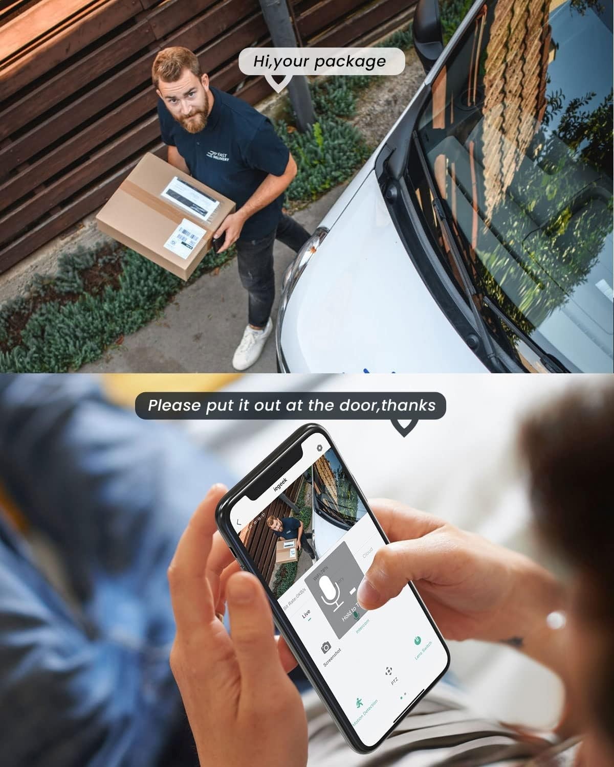 5MP PTZ Security Camera Outdoor WiFi 360° Color Night Vision Alexa